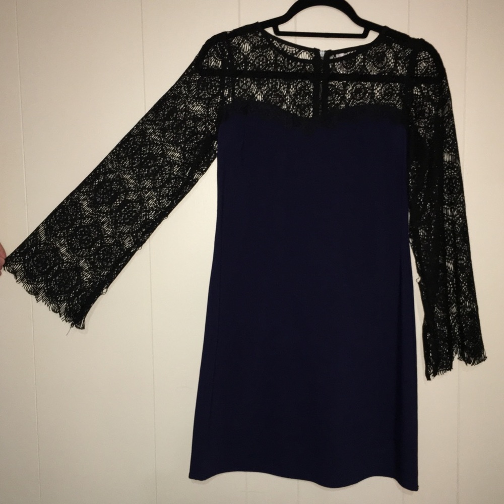 Lace Top Midnight Blue Dress